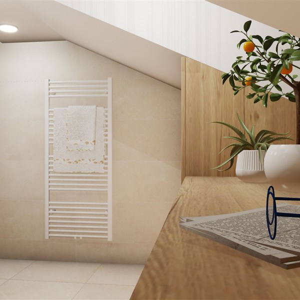 BRIGHT&amp;WARM ATTIC BATHROOM