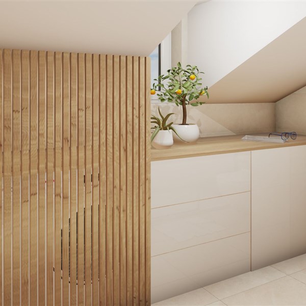 BRIGHT&amp;WARM ATTIC BATHROOM